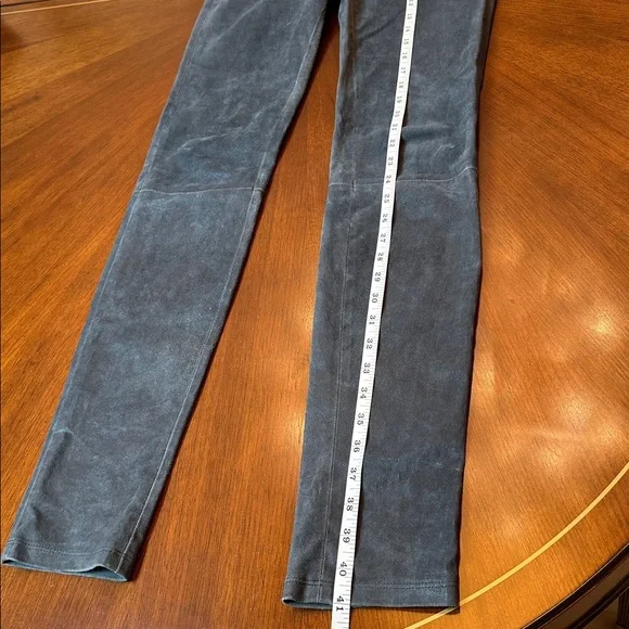 Helmut Lang Real Suede Leggings | Stretch Leather Pants | Designer Luxury - Picture 10 of 11